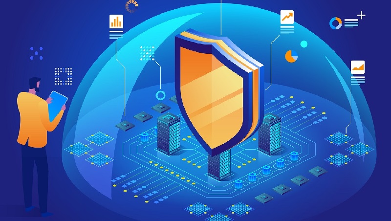 Antivirus,Software,Isometric,Vector,Illustration,Of,Digital,Protection,Mechanism,System